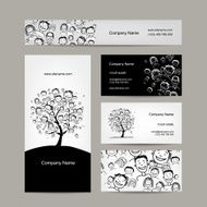 Business cards design people tree