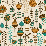 Pattern in vector made of flowers and leaves