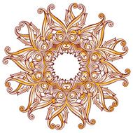 Ornate floral pattern on white