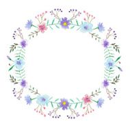 Watercolor floral frame N24