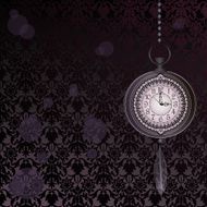 Abstract dark velvet wallpaper with pocket watches