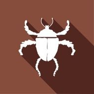 beetle Icon with a long shadow N2