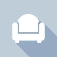Icon chair with a long shadow