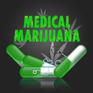 vector sthestoscope on drug medical marijuana concept chalkboard background