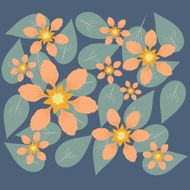 Orange flower with leaves