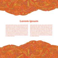 Banner with orange seamless floral background Vector N2