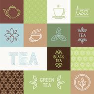 Vector tea package design elements