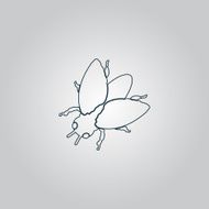 Stencil flies icon sign and button