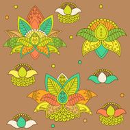 Lotus floral seamless pattern