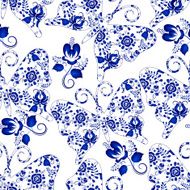 Seamless texture with butterflies and flowers