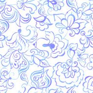 watercolor flowers seamless vector pattern N10