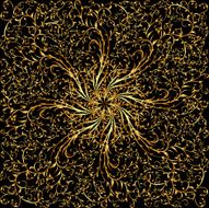 illustration background with gold ornaments on black