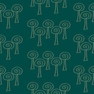 Seamless pattern with stylized trees
