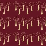 Seamless pattern with stylized trees N2