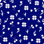 Floral seamless pattern on blue background N2