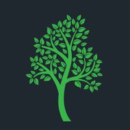 simple tree symbol isolated on dark background vector