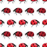 Vector Red Black Ladybird Stripes Seamless Pattern