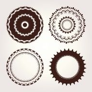 Set of floral vintage frame