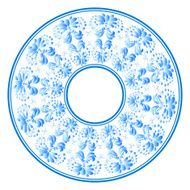 National Russian painting Gzhel style Round design element