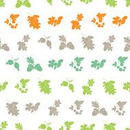 Vector Forest Berries Nuts Silhouettes Seamless Pattern
