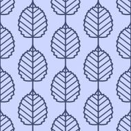 Linden leaves seamless vector pattern (blue)
