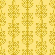 Ash tree leaves seamless vector pattern (yellow)