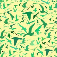 Seamless pattern with seagull silhouettes N3