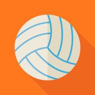 Flat Sports Ball Volleyball Illustration with Long Shadow N2