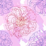 Gentle seamless pattern with wild roses
