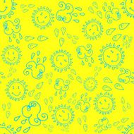 Doodle seamless pattern with sun N6