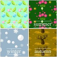 vector 4 seasons seamless pattern backgrounds