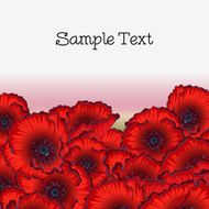 Card with meadow of red poppies