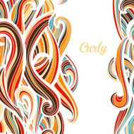 Curl abstract pattern with multicolored waves Vector illustration N19