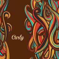 Curl abstract pattern with multicolored waves Vector illustration N20