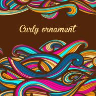 Curl abstract pattern with multicolored waves Vector illustration N21