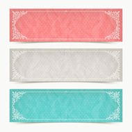 Paper color banners with flourishes calligraphic elegant ornamental frames