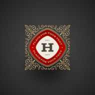 Monogram logo template with flourishes calligraphic elegant ornament elements N2