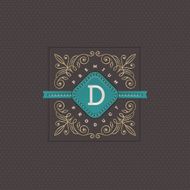 Monogram logo template with flourishes calligraphic elegant ornament elements N4
