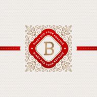 Monogram logo template with flourishes calligraphic elegant ornament elements N5