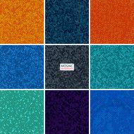 set abstract mosaic background of pixel pattern color squares