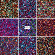 set abstract mosaic background of pixel pattern colored squares N2