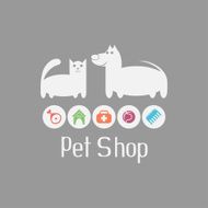 Cat and dog sign for pet shop logo what they