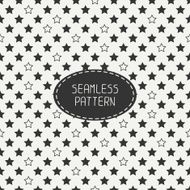 Geometric seamless stars pattern Wrapping paper Vector Starry background