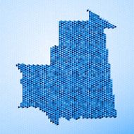 Mauritania Map Triangle Pattern Blue