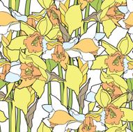 Seamless pattern with narcissus flowers N10