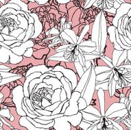 Seamless pattern with flowers rose N30