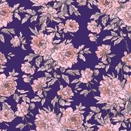 Seamless pattern with flowers peonies N10