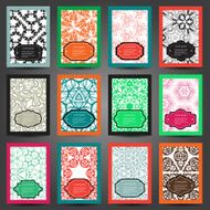 Set retro business invitation card Vector Vintage decorative elements Hand