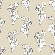 Seamless pattern with flowers tulips N4