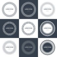Vector set outline emblems and badges - abstract hipster logo N8